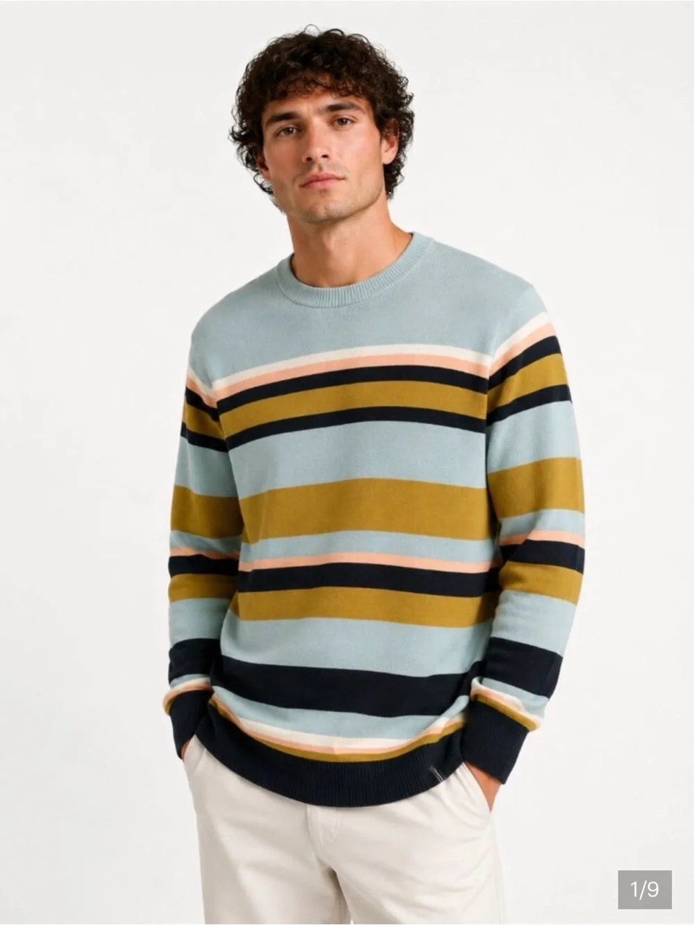 Scotch & Soda Striped Cotton Crewneck Sweater Men’s Large Casual Nautical